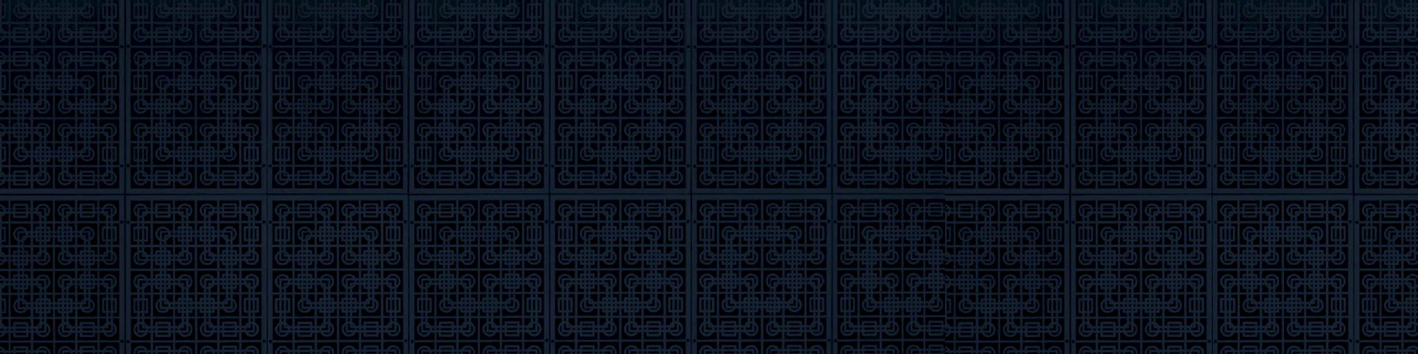 The image shows a dark grid pattern made of interlocking lines and shapes, resembling abstract, symmetrical designs in a repeating format.